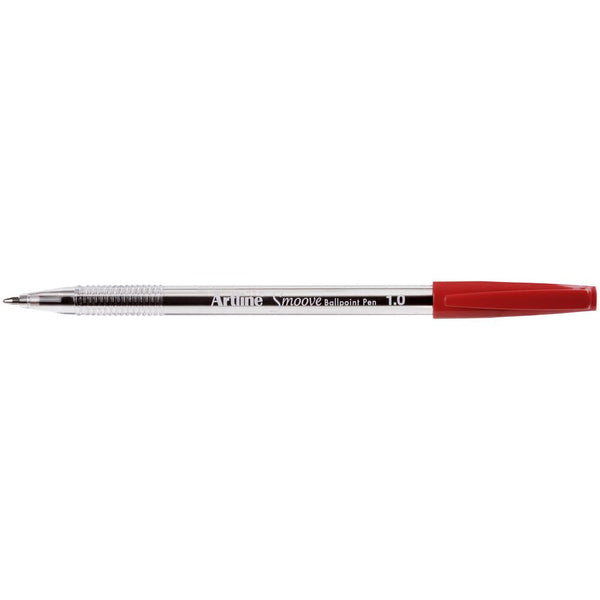 Artline Smoove Ballpoint Pens Red 5 Pack