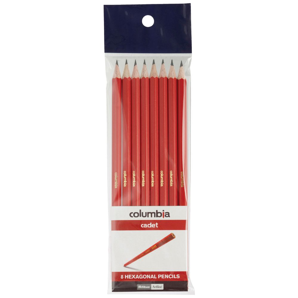 Columbia Cadet Hexagonal Graphite Pencils HB 8 Pack