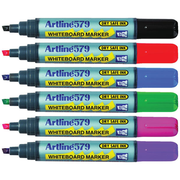 Artline 579 Whiteboard Markers Chisel Assorted 12 Pack